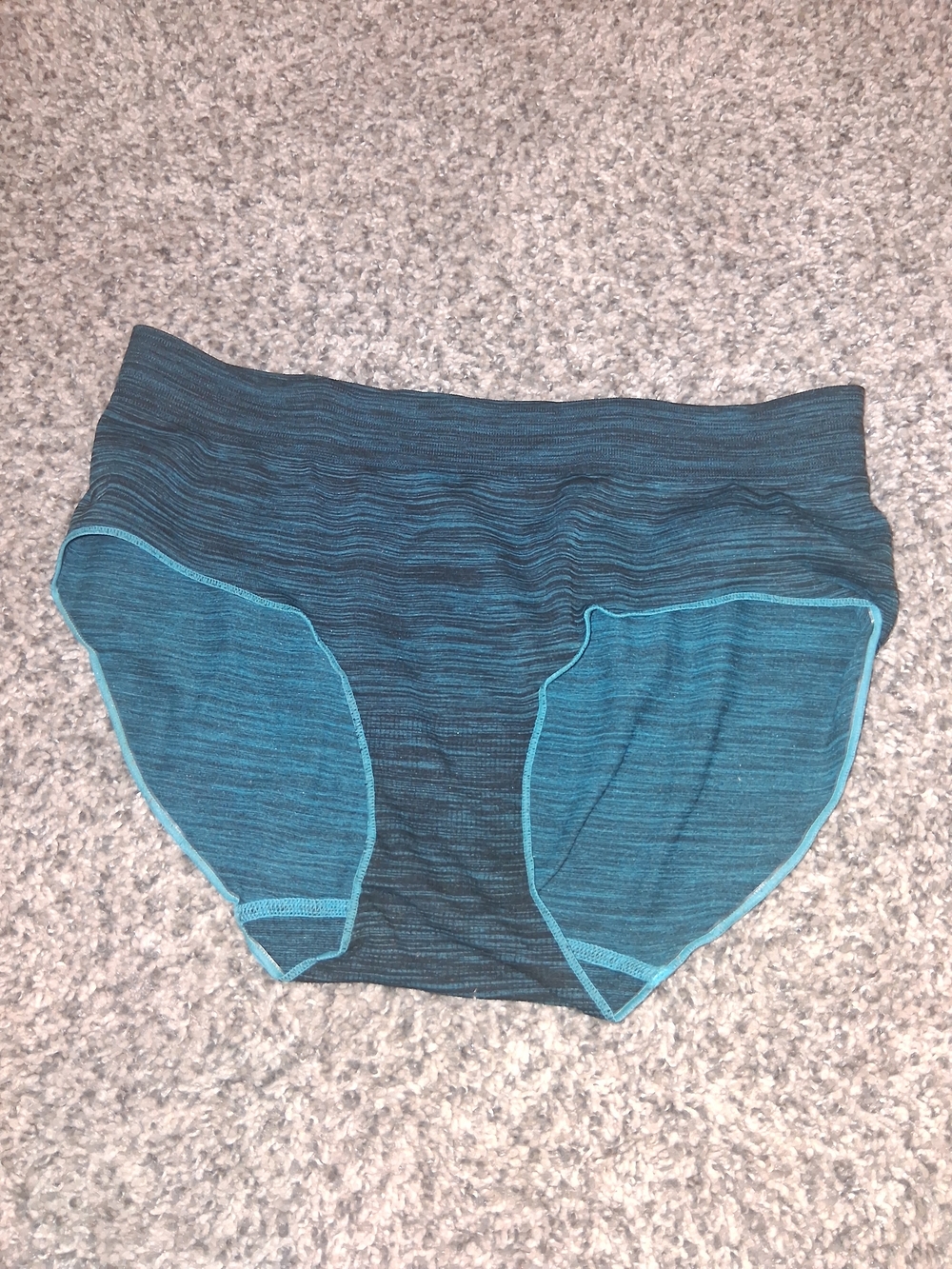 NWOT! Seamless Teal Striped High-Waist Brief